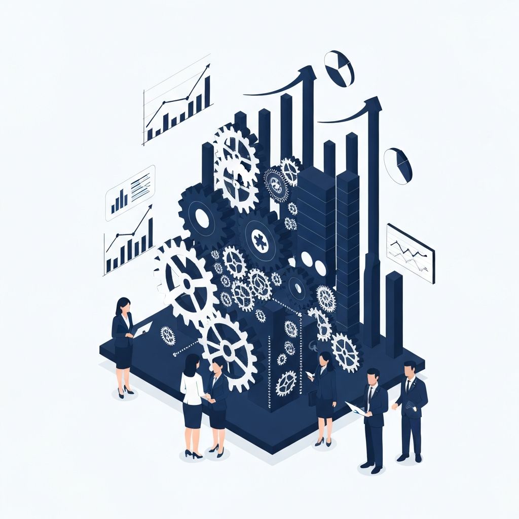 Ilustração de crescimento empresarial organizado